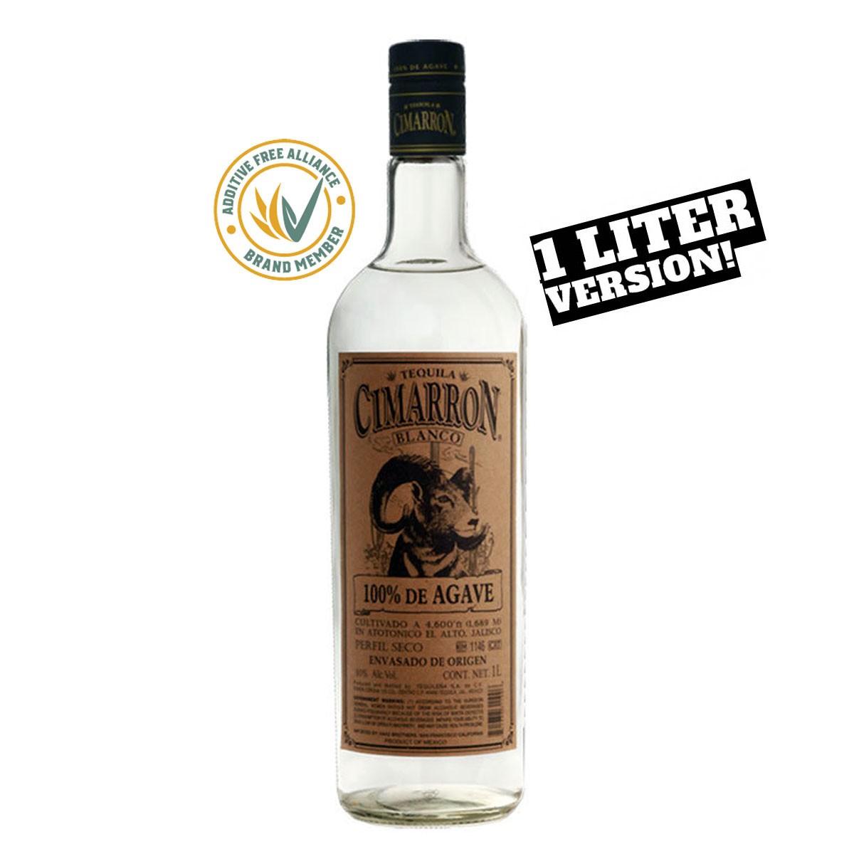 CIMARRON TEQUILA BLANCO 40% (1 X 1.0 L)