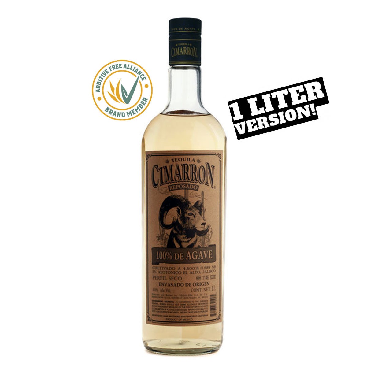 CIMARRON TEQUILA REPOSADO 40% (1 X 1.0 L)