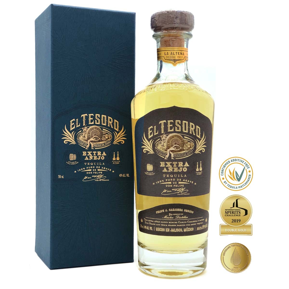 EL TESORO TEQUILA EXTRA AÑEJO 40% (1 X 0.7 L)