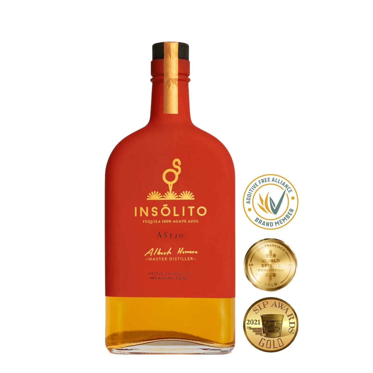 INSOLITO TEQUILA AÑEJO 40% (1 X 0.7 L)