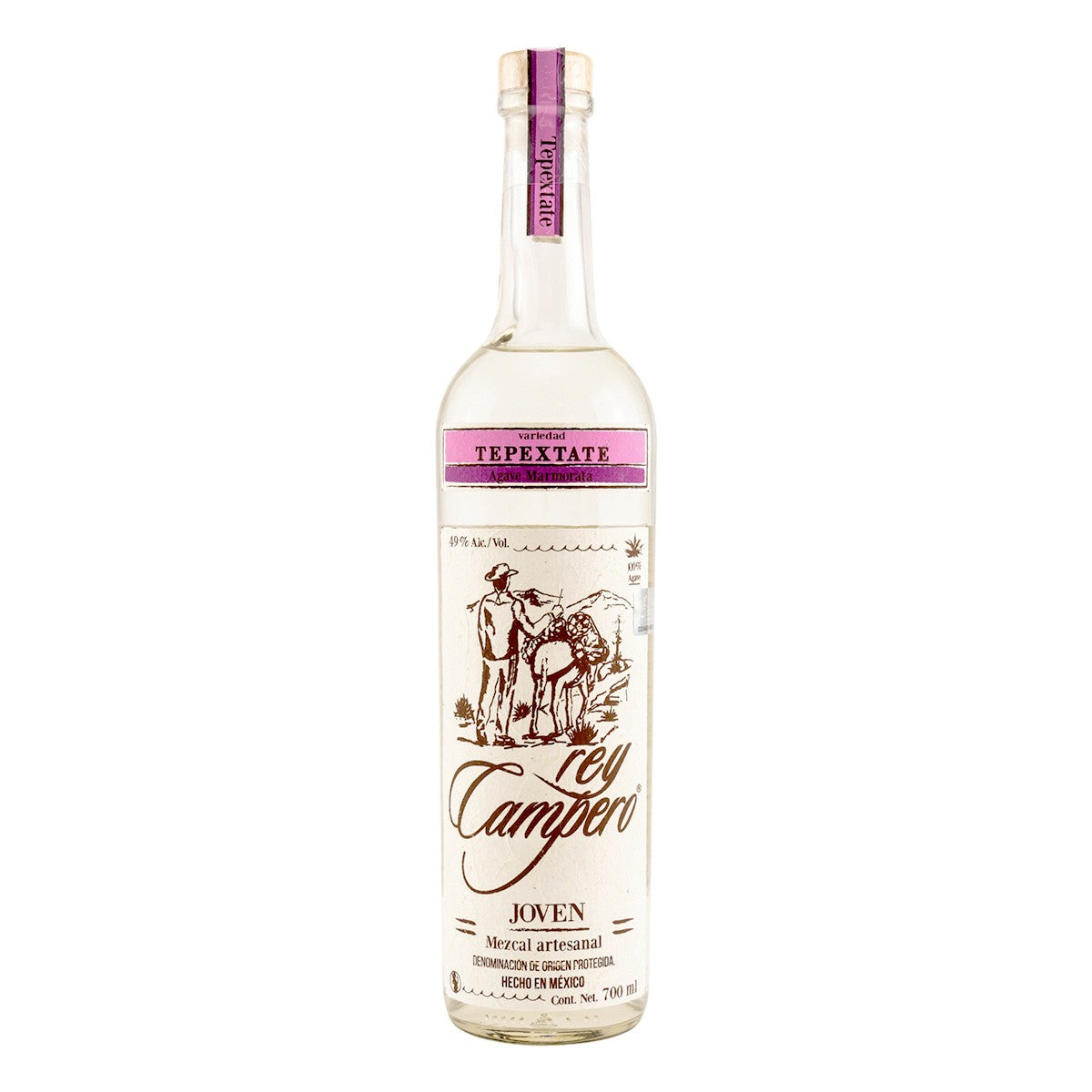 REY CAMPERO TEPEXTATE MEZCAL JOVEN 49% (1 X 0.7 L)