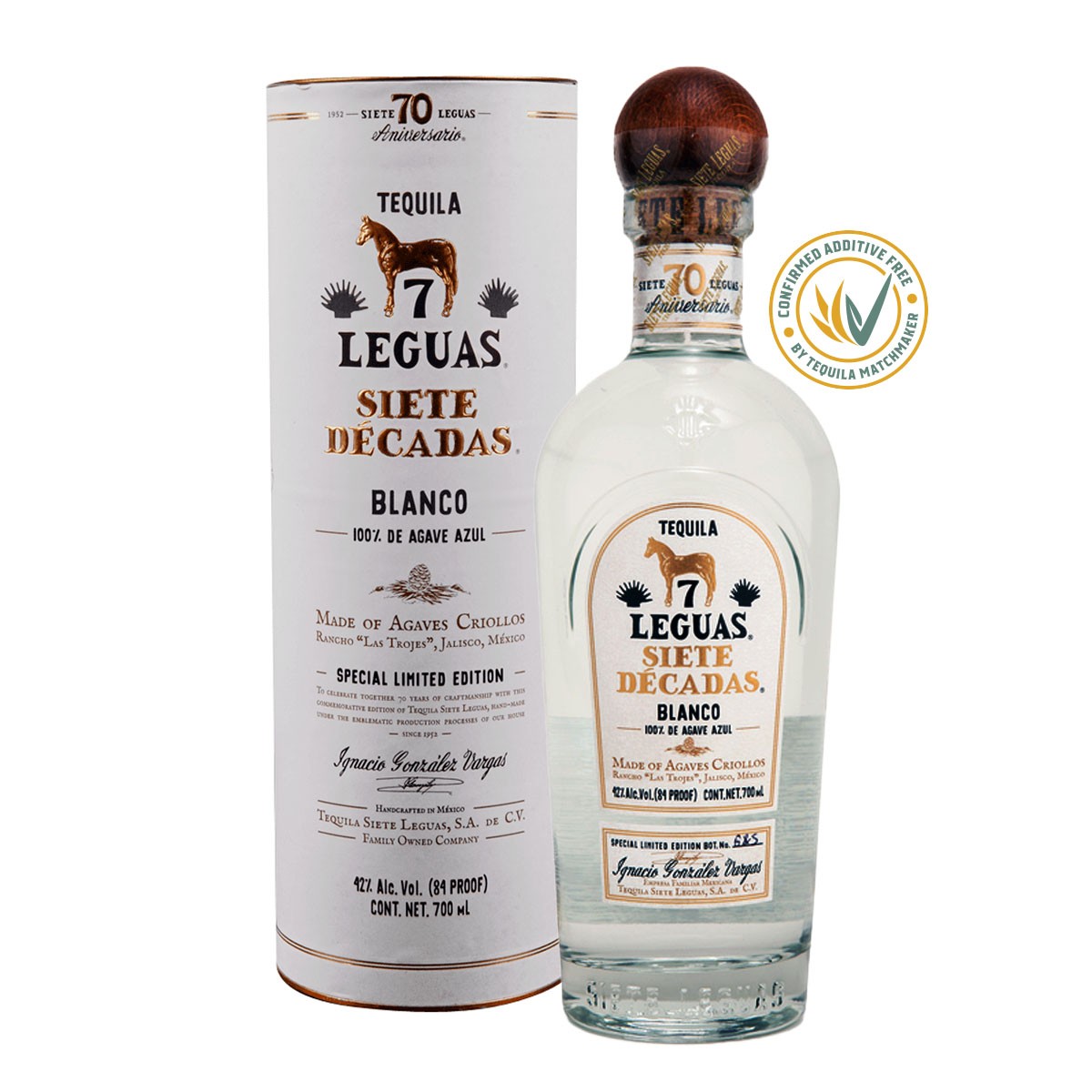 SIETE LEGUAS TEQUILA BLANCO | "SIETE DÉCADAS" 42% (1 X 0.7 L)