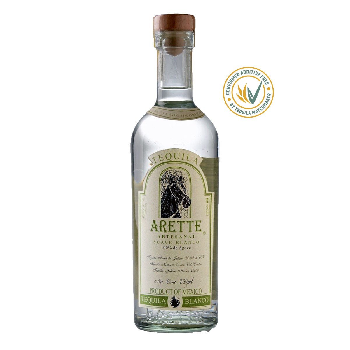 ARETTE TEQUILA ARTESANAL SUAVE BLANCO 38% (1 X 0.7 L)