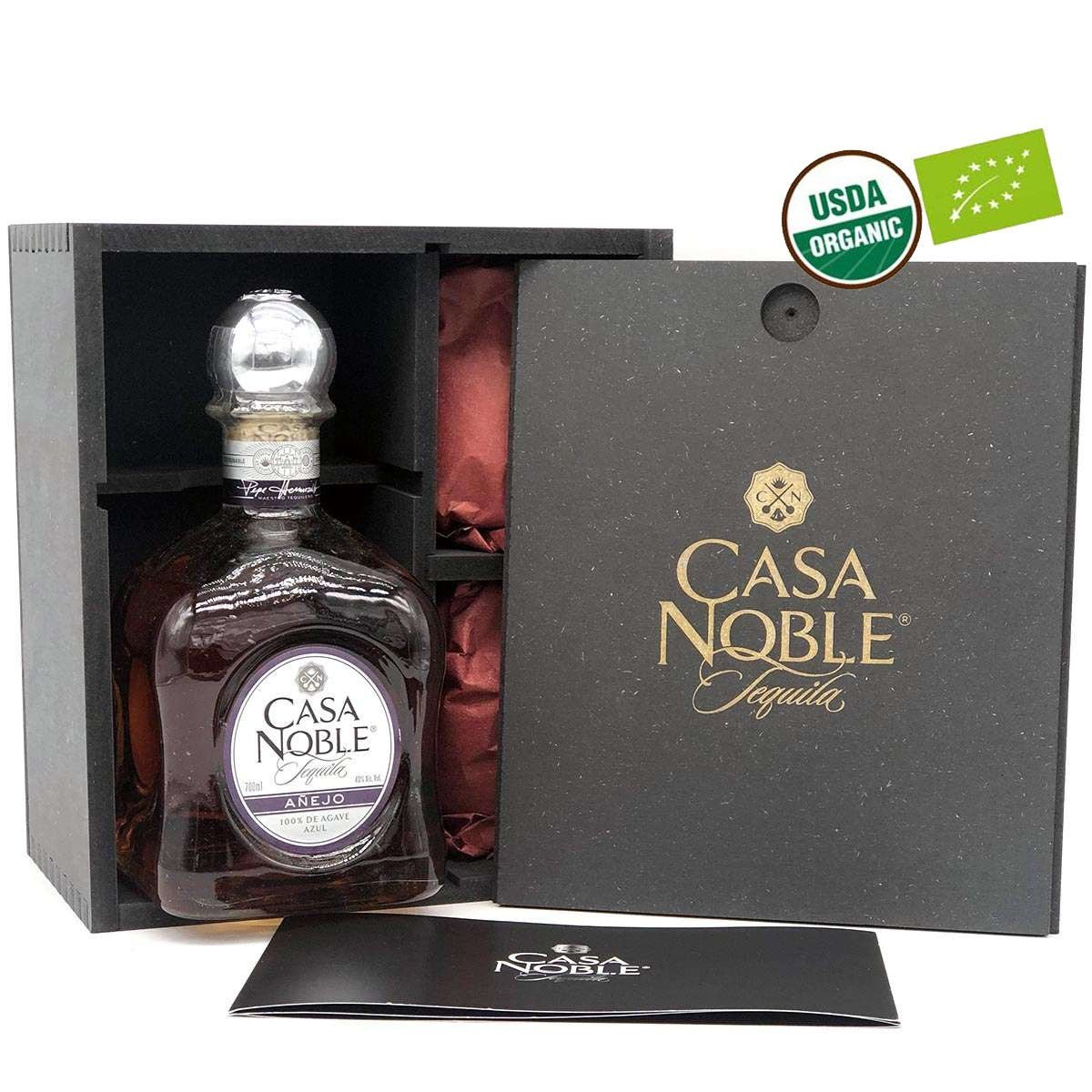 CASA NOBLE AÑEJO TEQUILA 40% (1 X 0.7 L) HOLZBOX + 2 GLÄSER