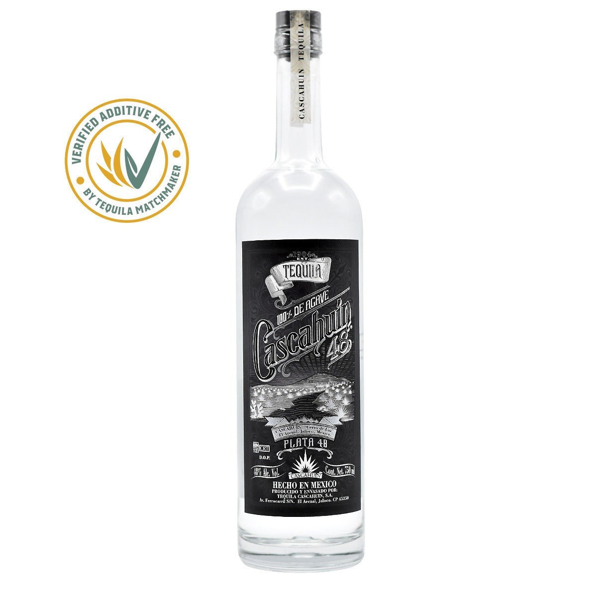 CASCAHUÍN PLATA 48 | TEQUILA BLANCO 48% (1 X 0.7 L)