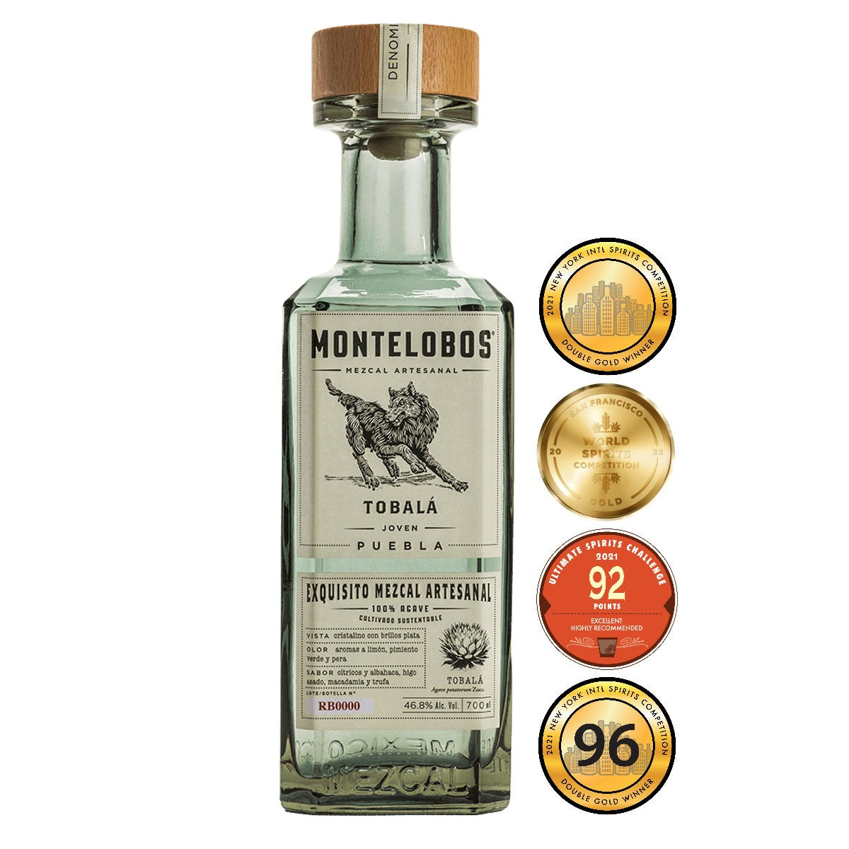 MONTELOBOS MEZCAL TOBALÁ 46,8% (1 X 0.7 L)