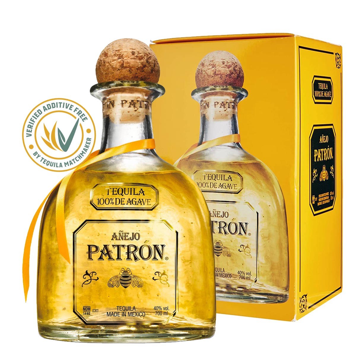 PATRÓN TEQUILA AÑEJO 40% (1 X 0.7 L)